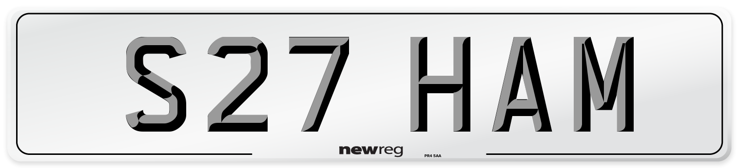 S27 HAM Number Plate from New Reg